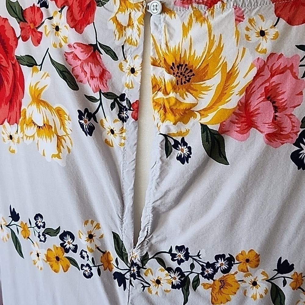 Old Navy gray floral pattern dress with elbow length sleeves - Picture 7 of 14